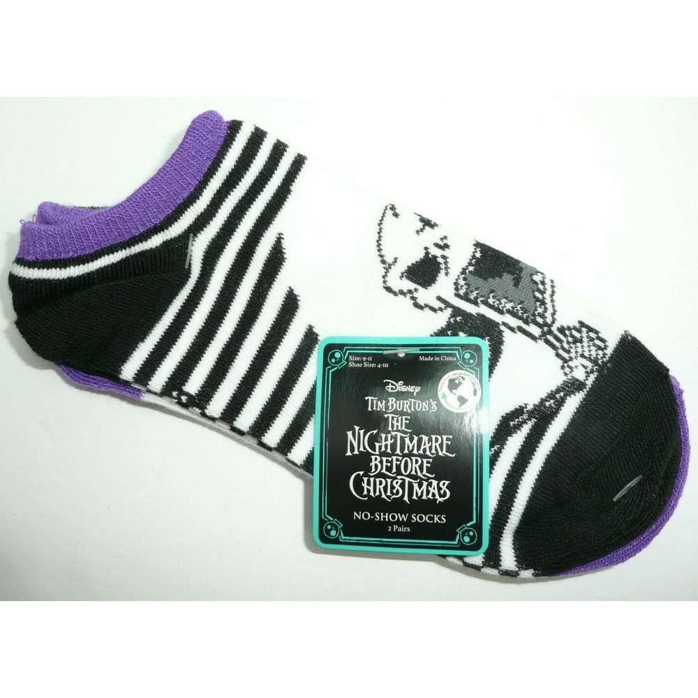 2 Nightmare Before Christmas Ankle Socks Women's No Shows Halloween Jack Fright